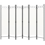 Biombo divisor de 6 paneles blanco 240x180 cm