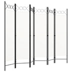 Biombo divisor de 6 paneles blanco 240x180 cm