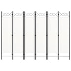 Biombo divisor de 6 paneles blanco 240x180 cm