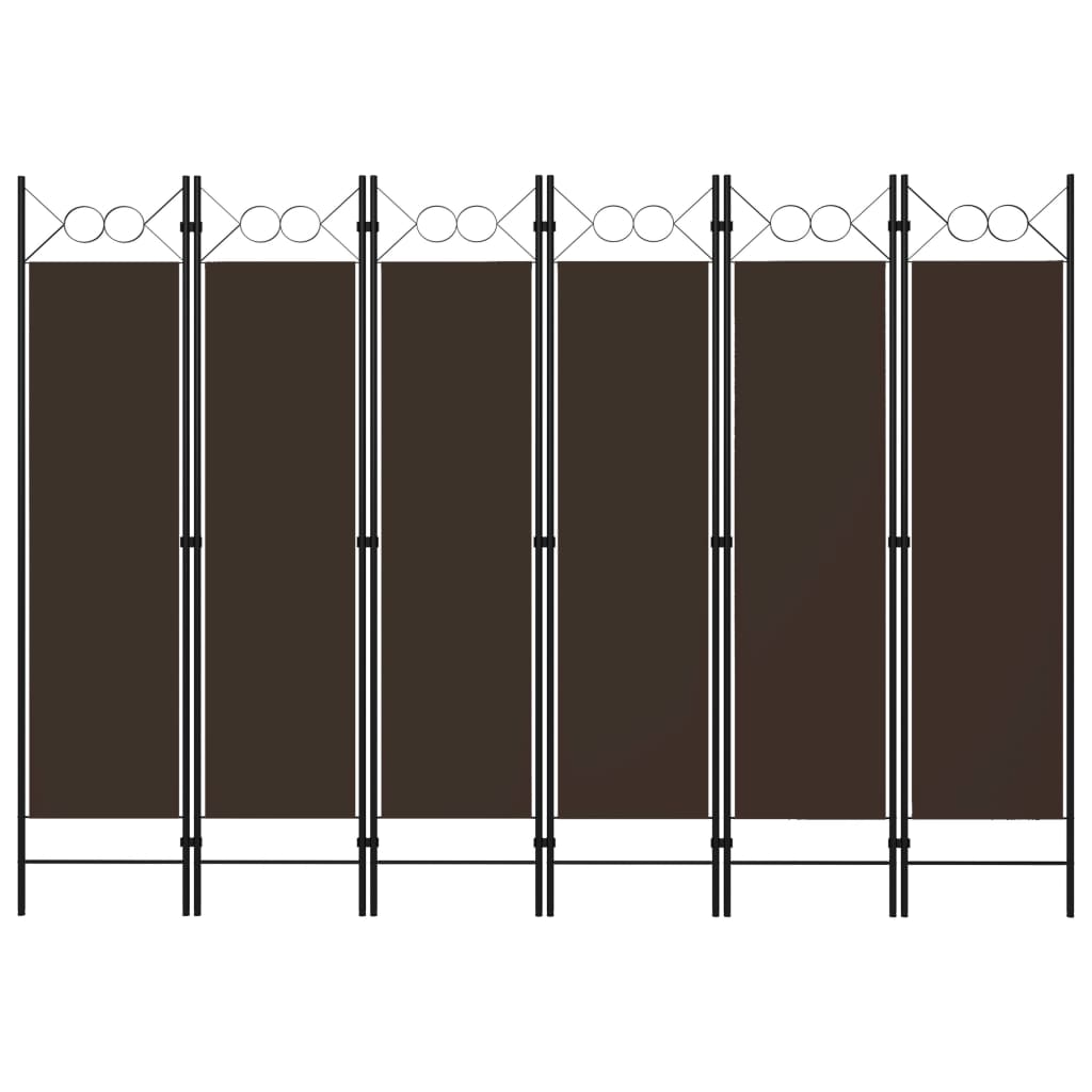Biombo divisor de 6 paneles blanco 240x180 cm