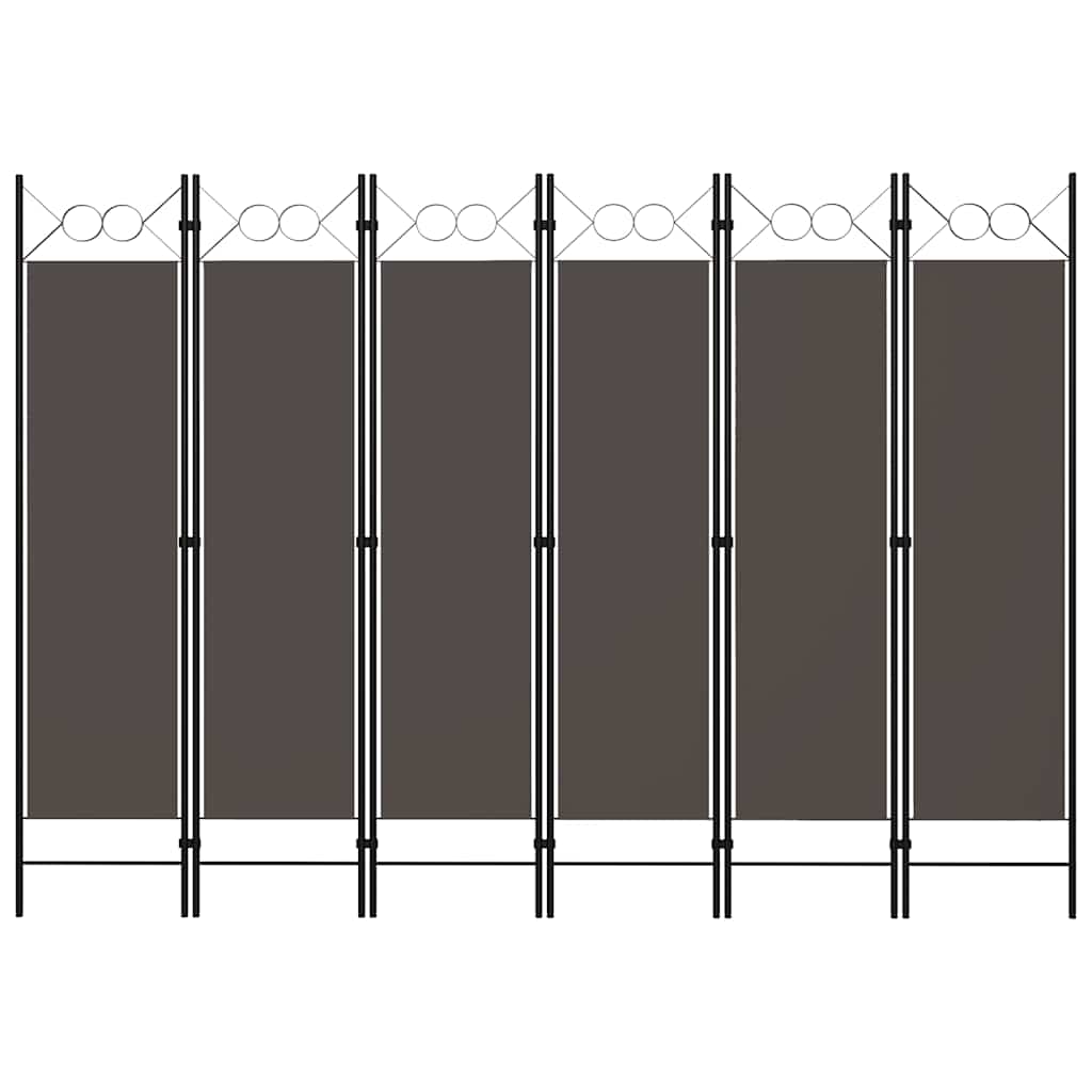 Biombo divisor de 6 paneles blanco 240x180 cm