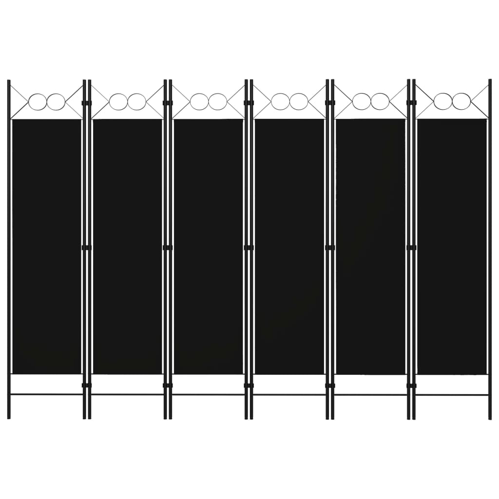Biombo divisor de 6 paneles blanco 240x180 cm