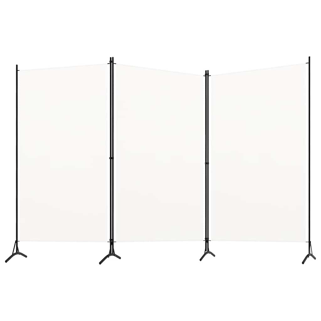 Biombo divisor de 3 paneles tela blanco 260x180 cm