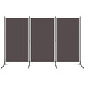 Biombo divisor de 3 paneles gris antracita 260x180 cm