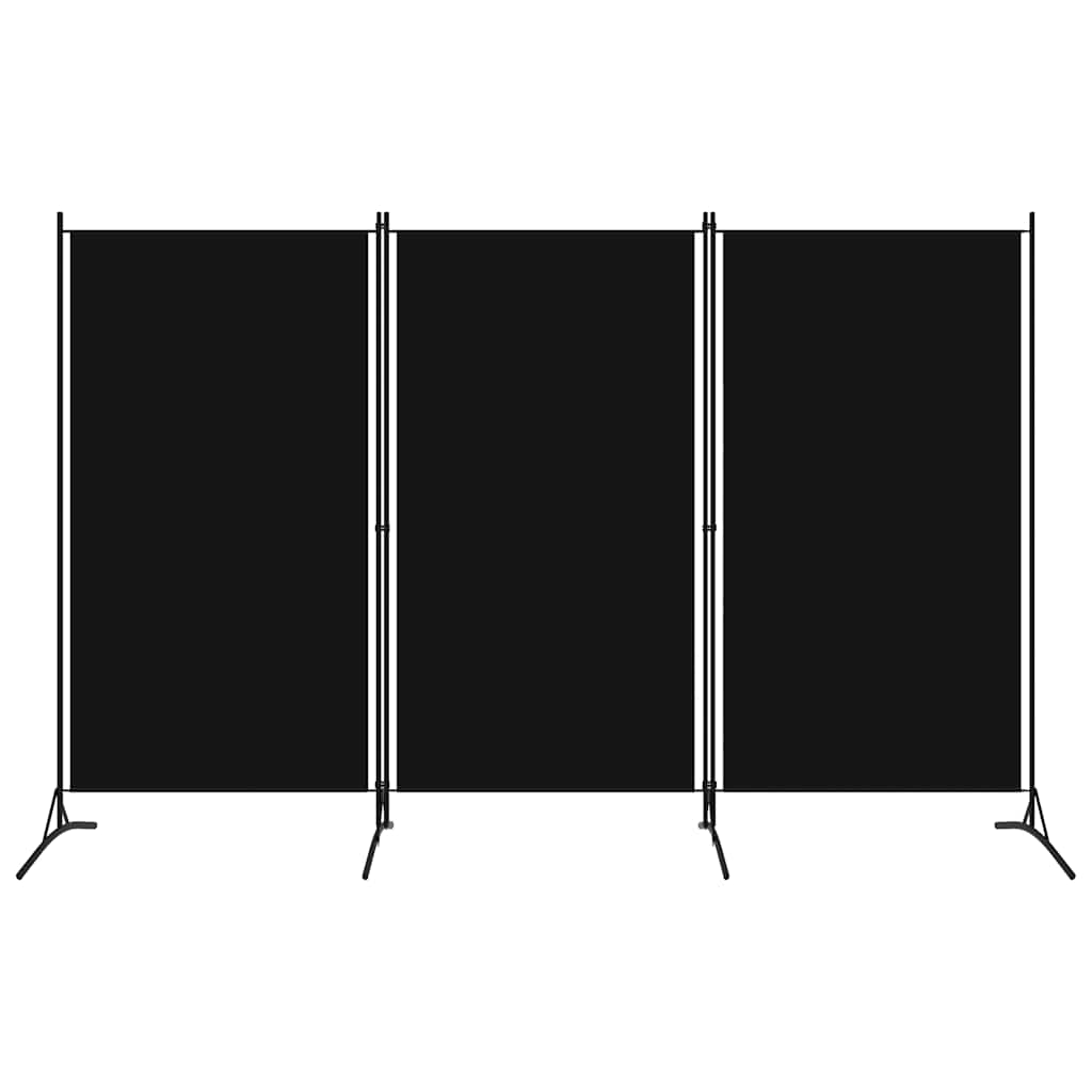 Biombo divisor de 3 paneles negro 260x180 cm
