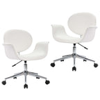 Sillas de comedor giratorias 2 unidades cuero sintético blanco