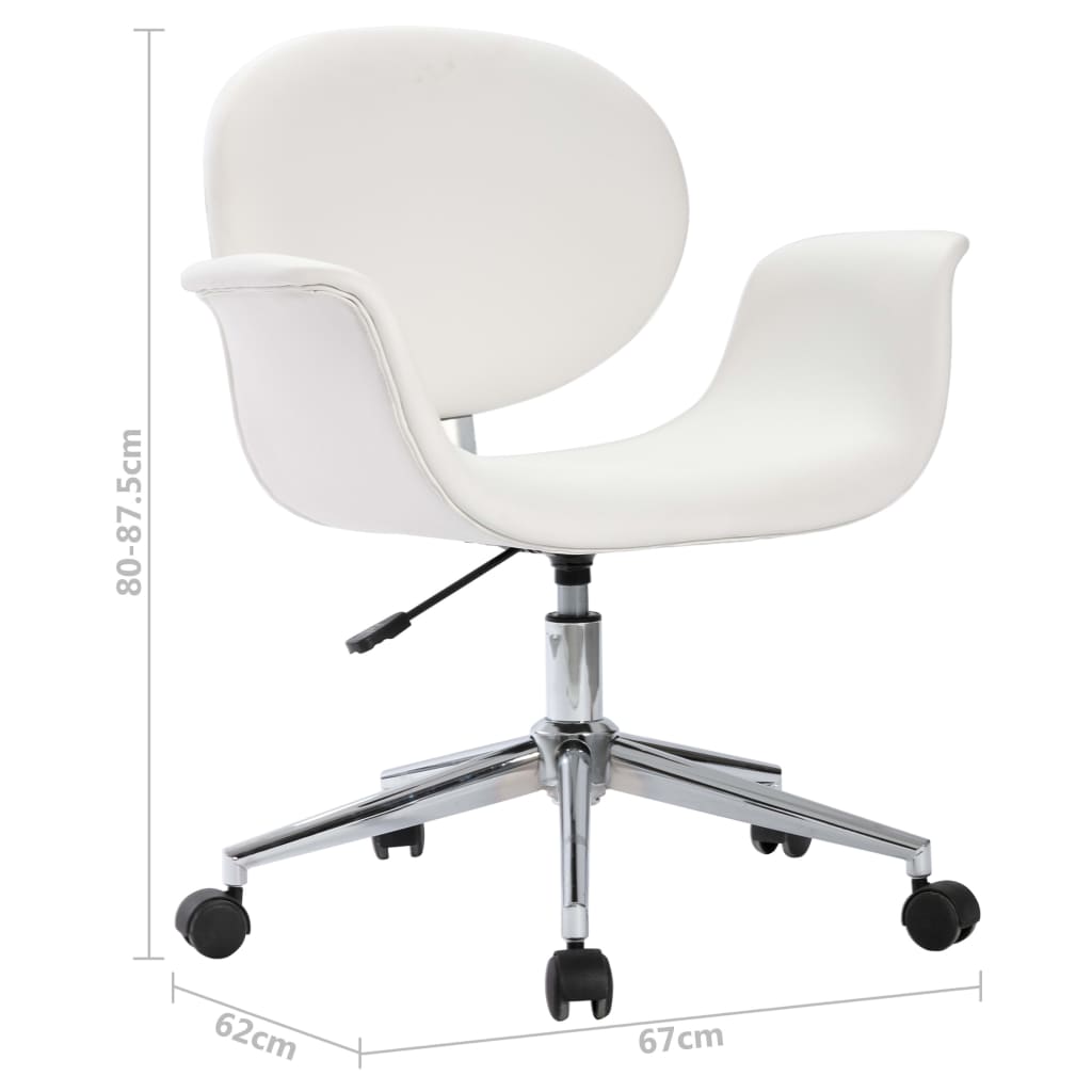 Sillas de comedor giratorias 2 unidades cuero sintético blanco