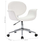 Sillas de comedor giratorias 2 unidades cuero sintético blanco