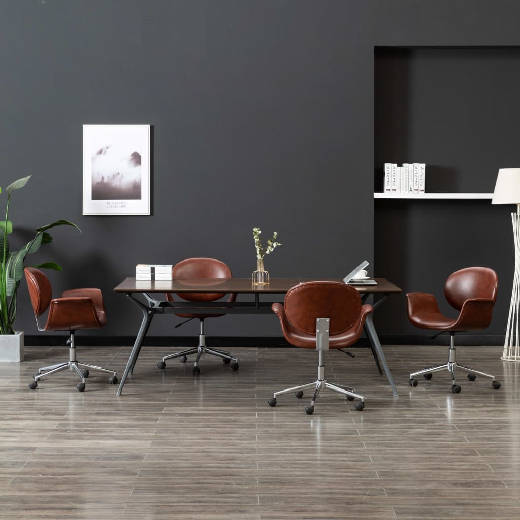 Sillas de comedor giratorias 4 uds tela gris