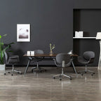 Sillas de comedor giratorias 4 uds tela gris