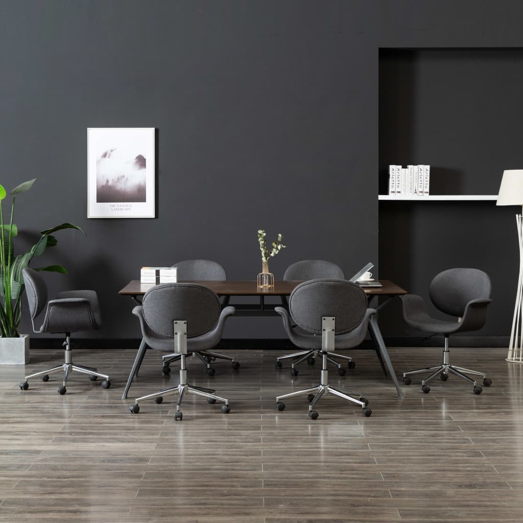 Sillas de comedor giratorias 6 uds cuero sintético blanco