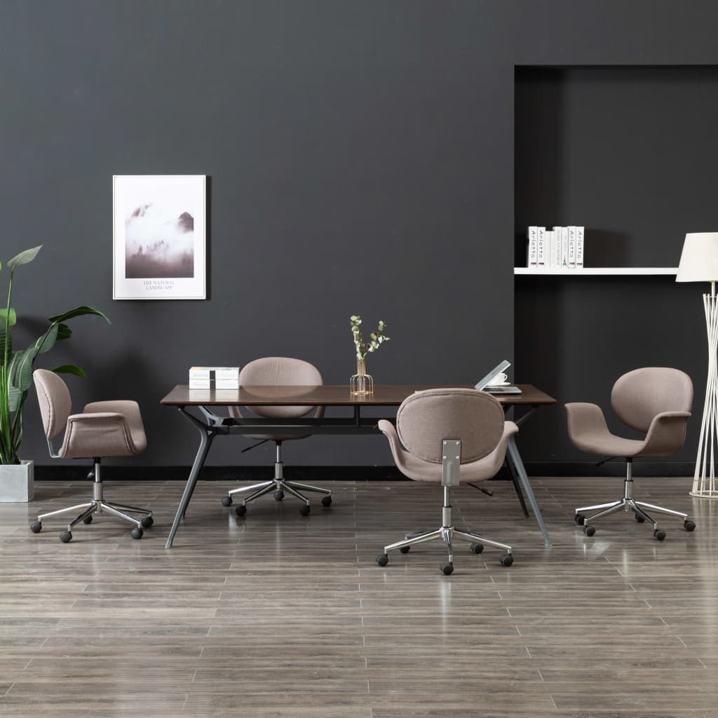 Sillas de comedor giratorias 4 uds tela gris