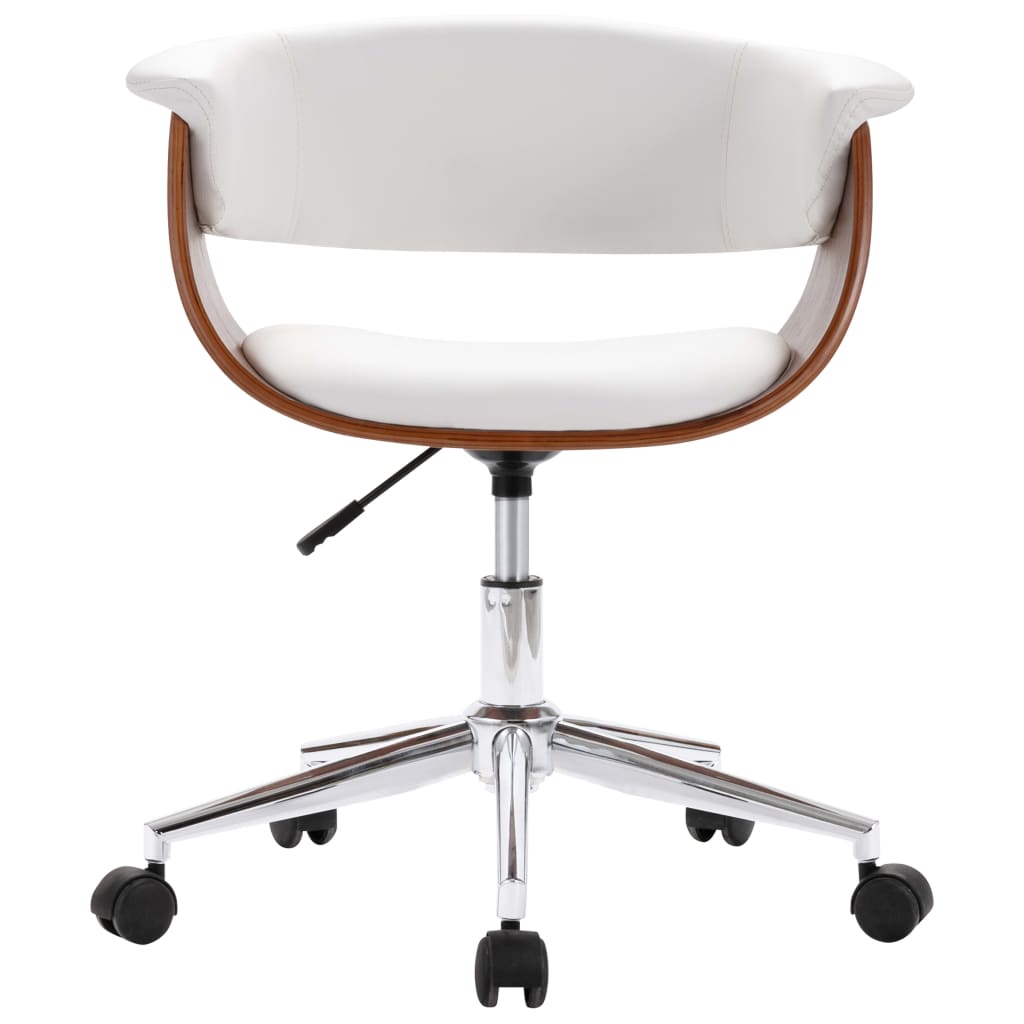 Sillas de comedor giratorias 6 uds cuero sintético blanco