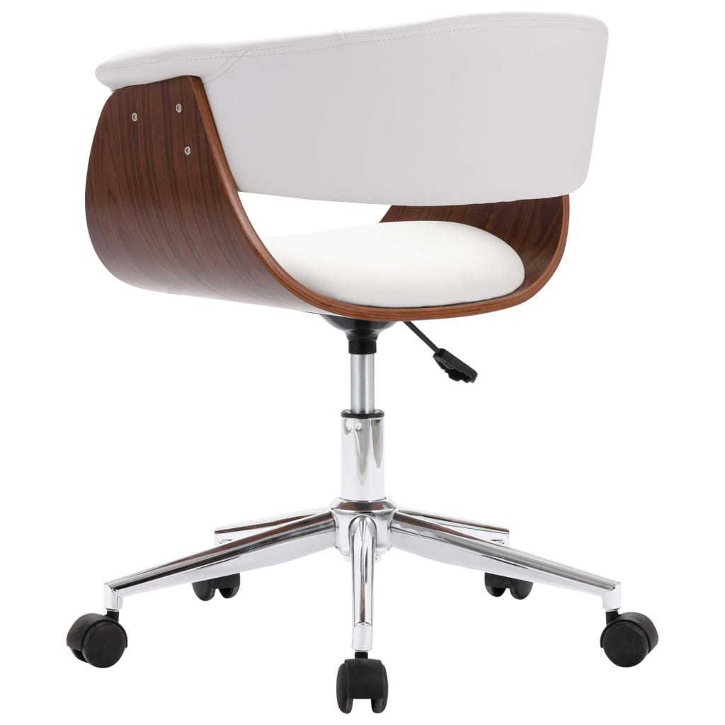 Sillas de comedor giratorias 6 uds cuero sintético blanco