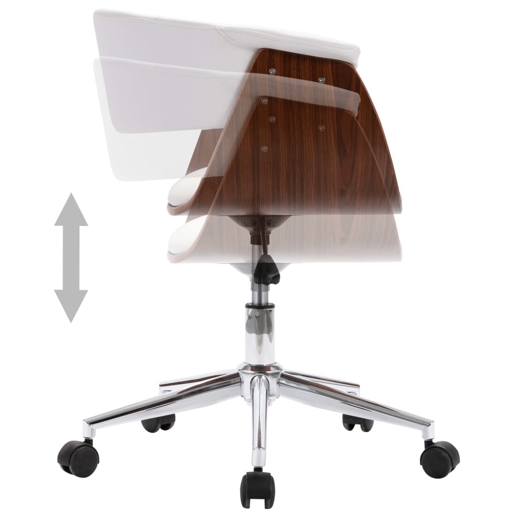 Sillas de comedor giratorias 6 uds cuero sintético blanco
