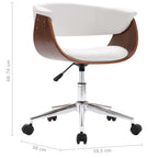Sillas de comedor giratorias 6 uds cuero sintético blanco
