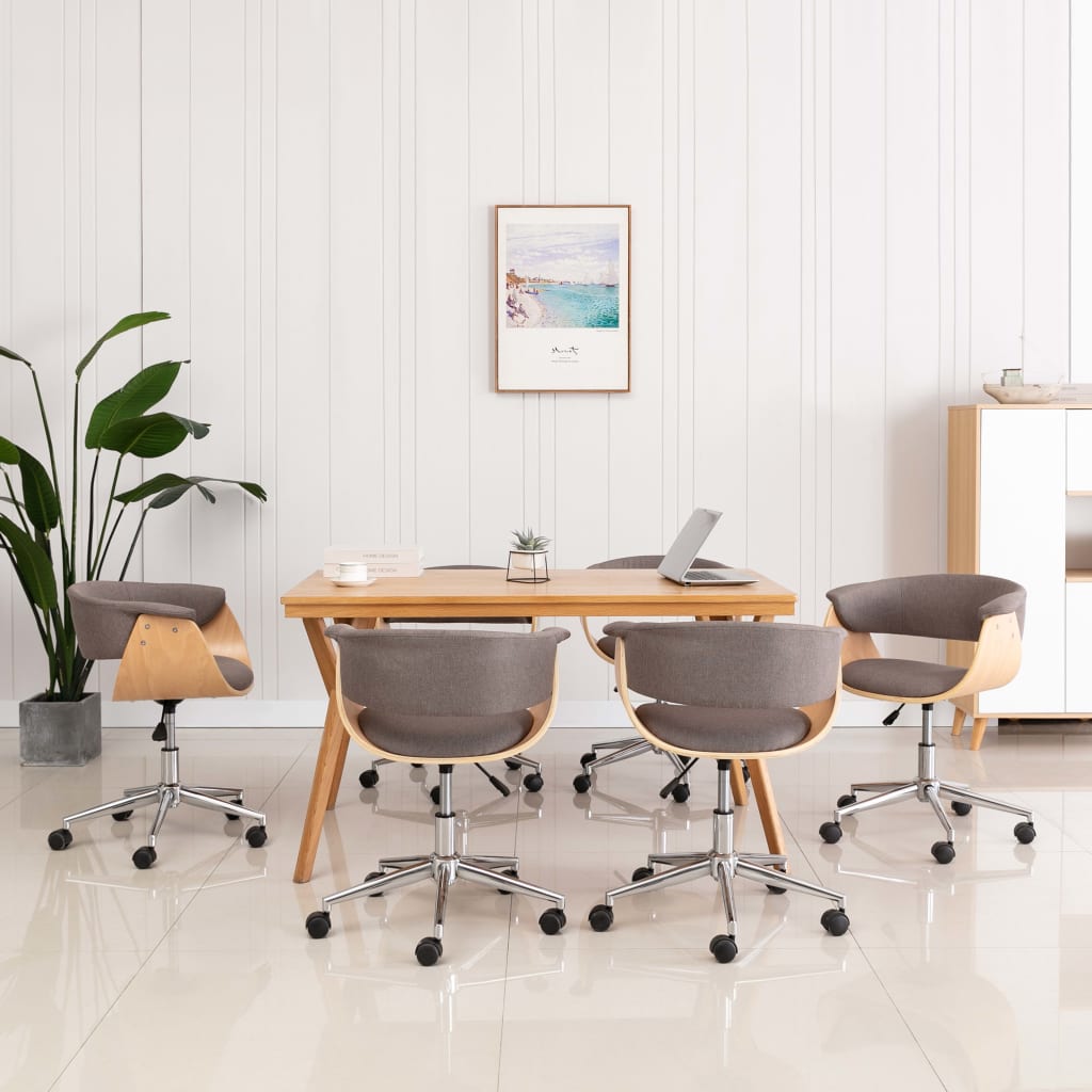 Sillas de comedor giratorias 6 uds cuero sintético blanco