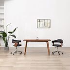 Sillas comedor giratorias 2 uds madera curvada tela gris taupe