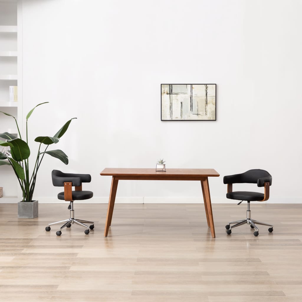 Sillas comedor giratorias 2 uds madera curvada tela gris taupe