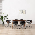 Sillas comedor giratorias 4 uds madera curvada tela gris taupe