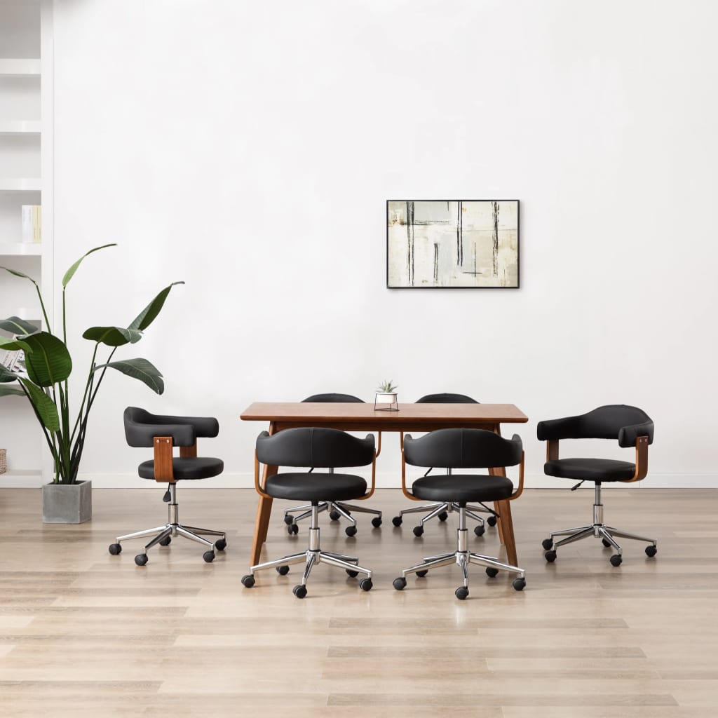 Sillas comedor giratorias 4 uds madera curvada tela gris taupe
