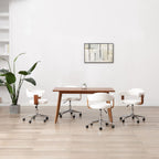 Sillas comedor giratorias 4 uds madera curvada tela gris taupe