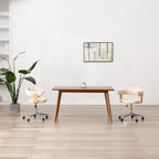 Sillas comedor giratorias 4 uds madera curvada tela gris taupe