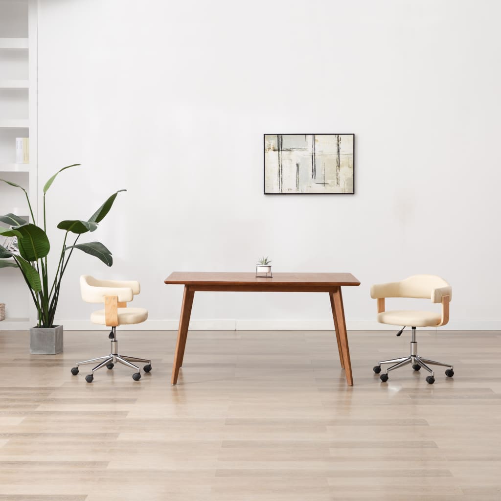 Sillas comedor giratorias 4 uds madera curvada tela gris taupe