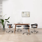 Sillas comedor giratorias 4 uds madera curvada tela gris taupe