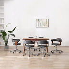 Sillas comedor giratorias 4 uds madera curvada tela gris taupe