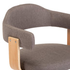 Sillas comedor giratorias 2 uds madera curvada tela gris taupe