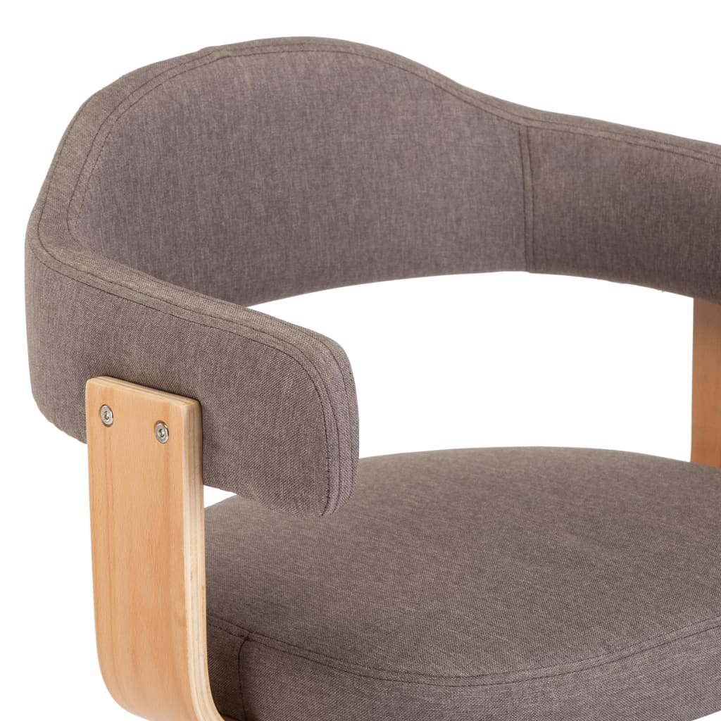 Sillas comedor giratorias 2 uds madera curvada tela gris taupe