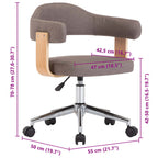Sillas comedor giratorias 2 uds madera curvada tela gris taupe