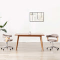Sillas comedor giratorias 2 uds madera curvada tela gris taupe