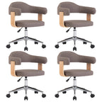 Sillas comedor giratorias 4 uds madera curvada tela gris taupe