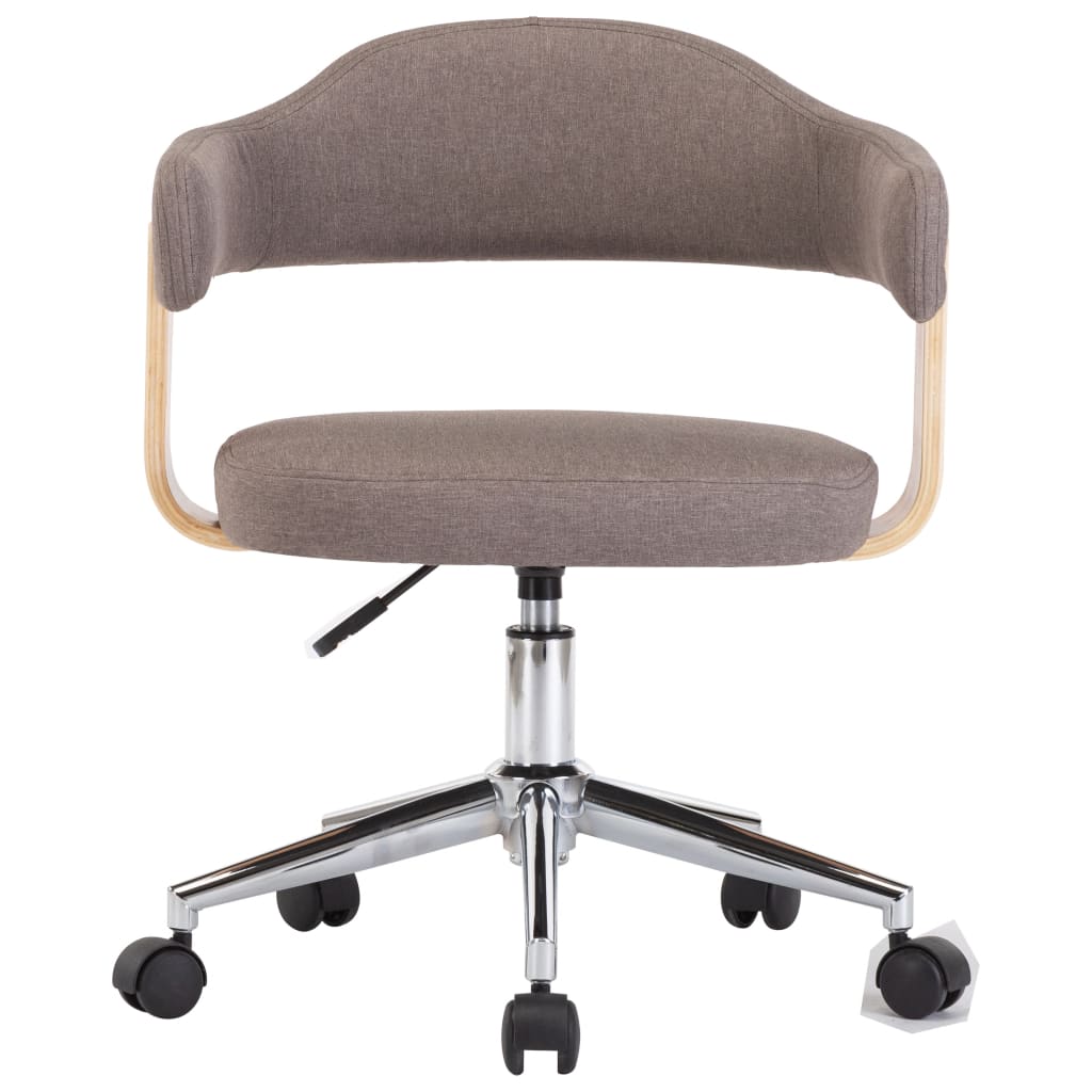 Sillas comedor giratorias 4 uds madera curvada tela gris taupe