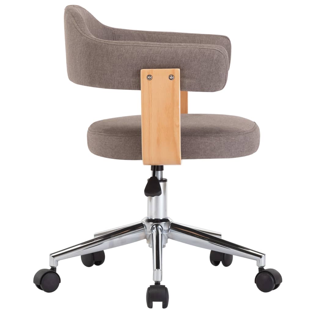 Sillas comedor giratorias 4 uds madera curvada tela gris taupe