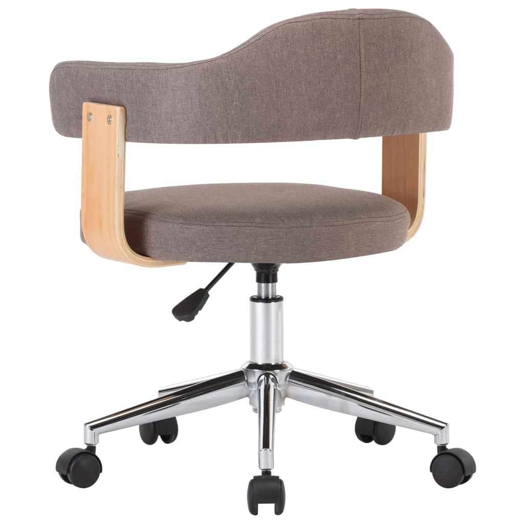 Sillas comedor giratorias 4 uds madera curvada tela gris taupe