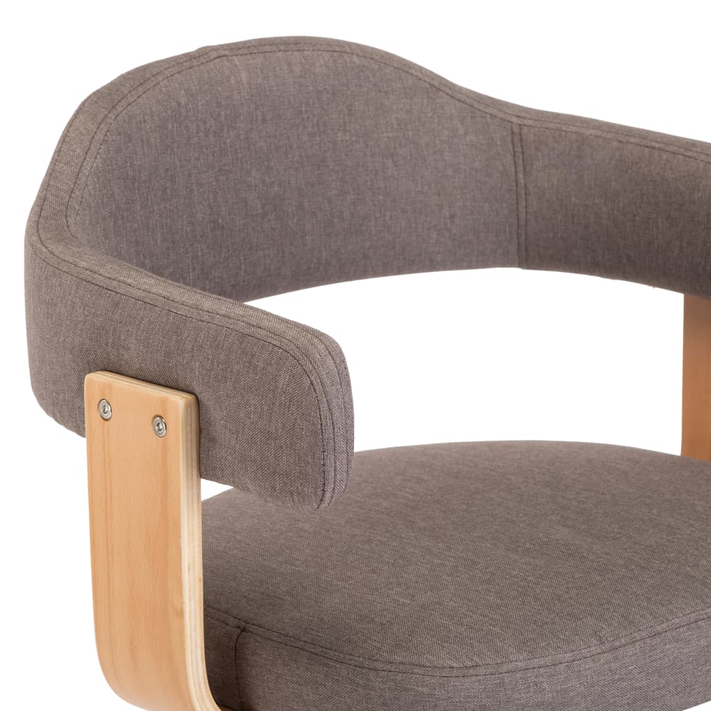 Sillas comedor giratorias 4 uds madera curvada tela gris taupe