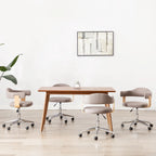 Sillas comedor giratorias 4 uds madera curvada tela gris taupe