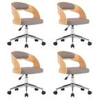 Sillas comedor giratorias 4 uds madera curvada tela gris taupe