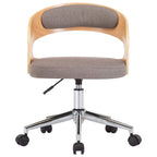 Sillas comedor giratorias 4 uds madera curvada tela gris taupe