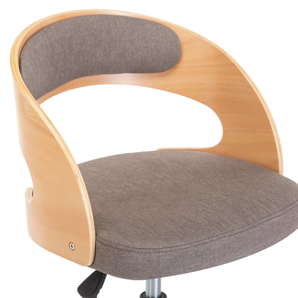 Sillas comedor giratorias 4 uds madera curvada tela gris taupe