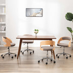 Sillas comedor giratorias 4 uds madera curvada tela gris taupe