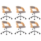 Sillas comedor giratorias 6 uds madera curvada tela gris taupe