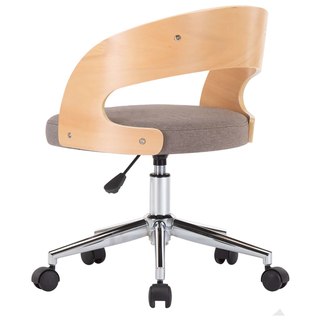 Sillas comedor giratorias 6 uds madera curvada tela gris taupe