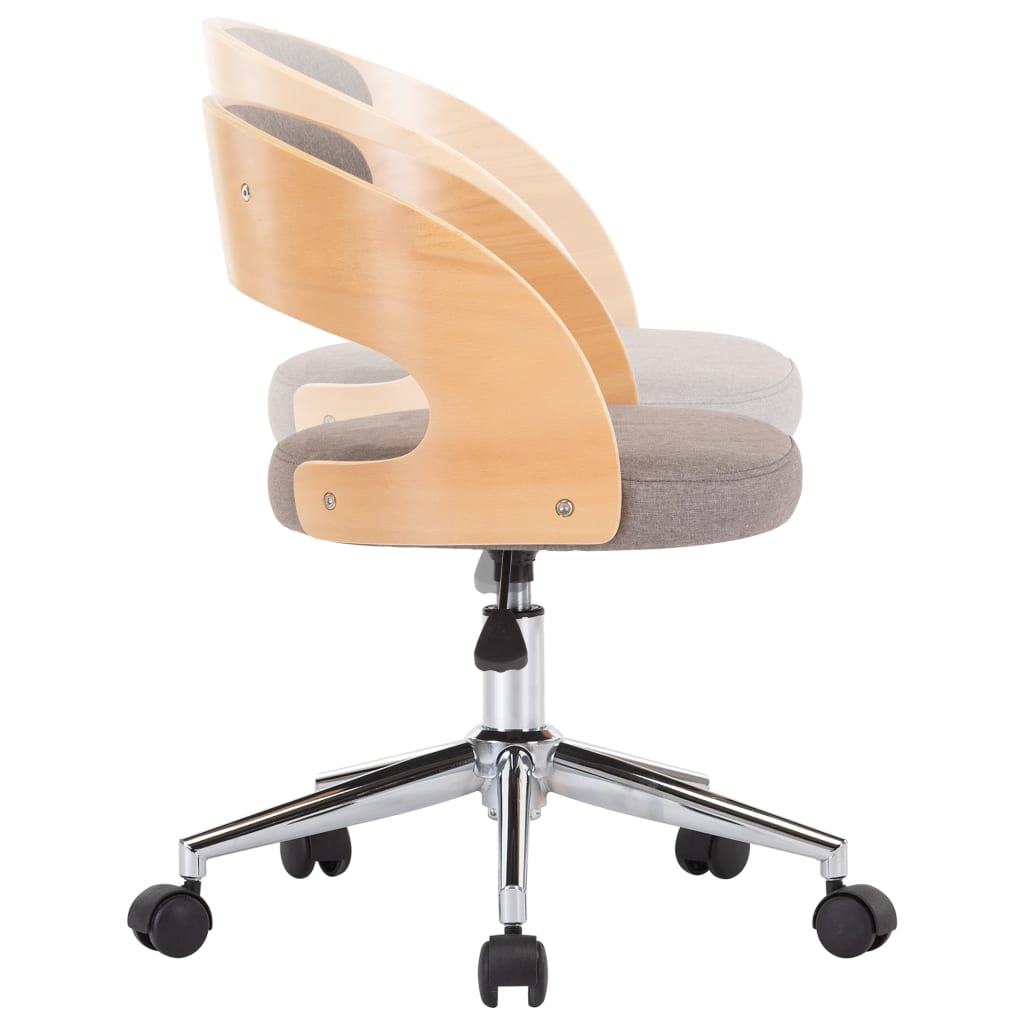 Sillas comedor giratorias 6 uds madera curvada tela gris taupe