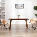 Sillas comedor giratorias 2 uds madera curvada tela gris taupe