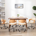 Sillas comedor giratorias 6 uds madera curvada tela gris taupe