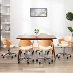 Sillas comedor giratorias 6 uds madera curvada tela gris taupe